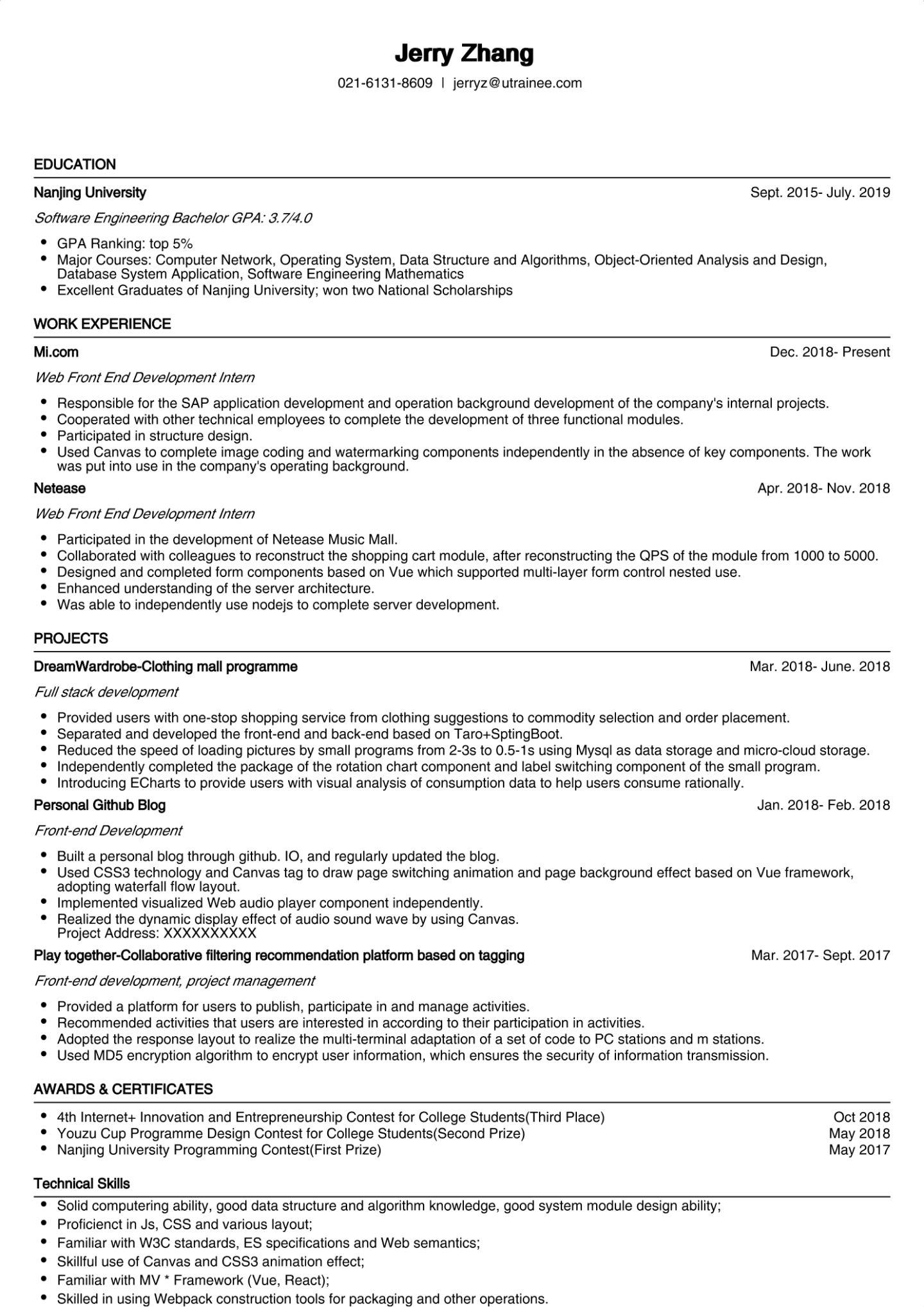 出国留学英文简历怎么写,手把手教你写优秀的留学简历(图4)