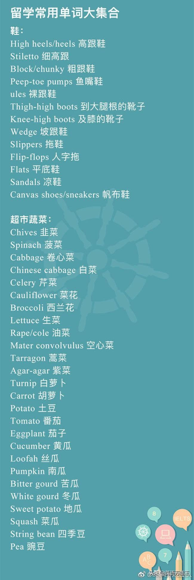 出国留学英语必备单词大全,留学萌新必看的留学常用单词大集合(图6)