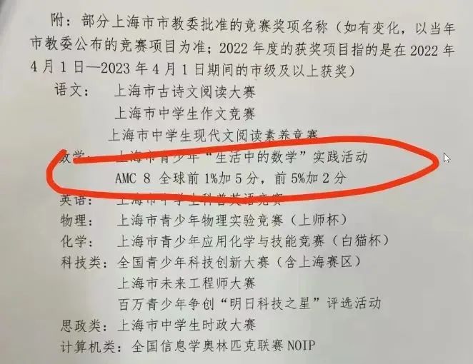 上海“三公”牛娃们都在参加什么竞赛?AMC8数学竞赛位于榜首 上海“三公”牛娃们都在参加什么竞赛?AMC8数学竞赛位于榜首