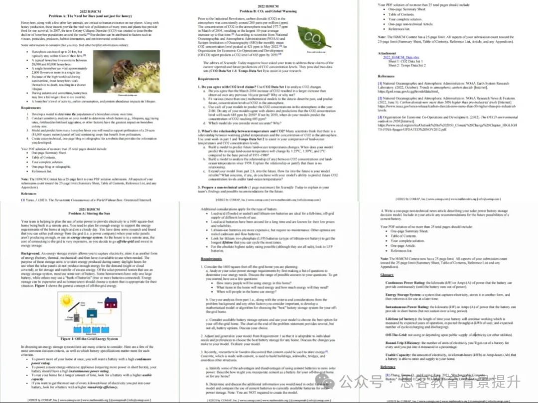 HiMCM数学建模题目汇总!附HiMCM组队及课程 HiMCM数学建模题目汇总!附HiMCM组队及课程