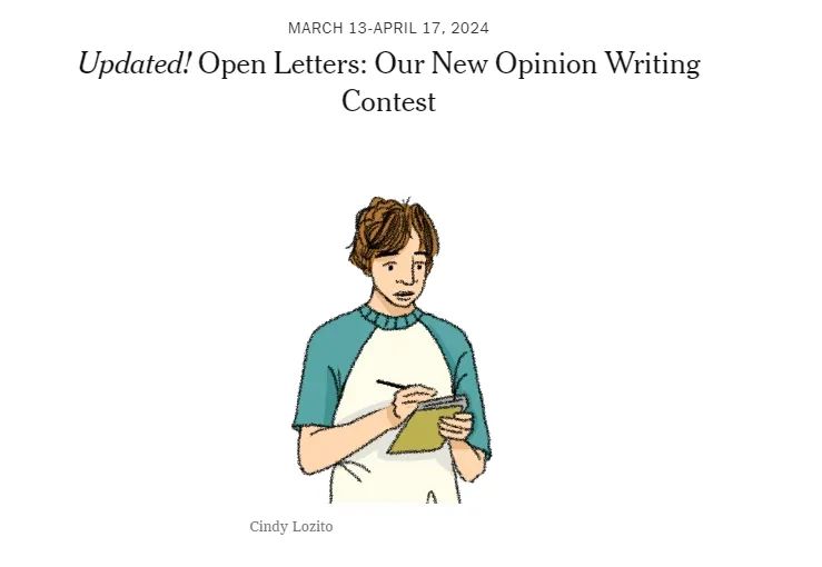 写作竞赛 | 低门槛,高含金量的《纽约时报写作竞赛》2023-2024赛季日历来啦! 写作竞赛 | 低门槛,高含金量的《纽约时报写作竞赛》2023-2024赛季日历来啦!