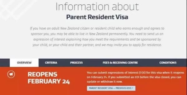 新西兰移民局：父母团聚类移民将开放申请